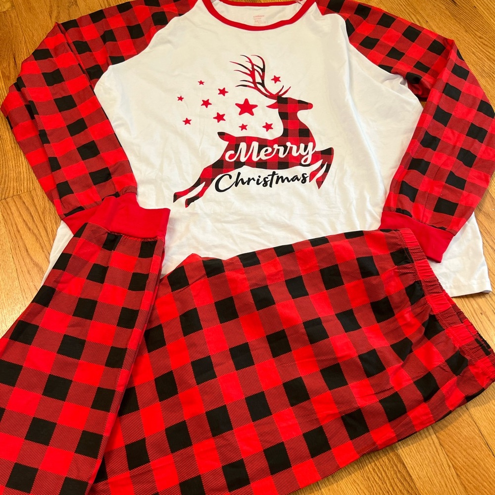 Red and Black Plaid merry Christmas Pajamas